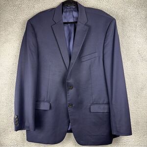 Lauren Ralph Lauren Blazer Mens 46R Blue Wool Single Breasted Classic Fit Luxury